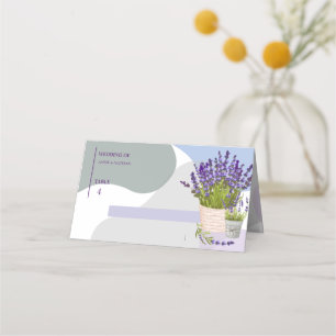 Elegant Simple Cute Lavender Floral Bloom Wedding Place Card