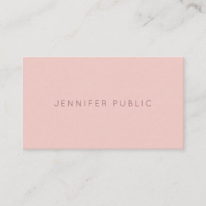 Elegant Simple Design Blush Pink Modern Template Business Card