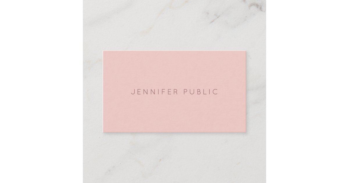 Elegant Simple Design Blush Pink Modern Template Business Card | Zazzle
