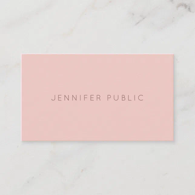 Elegant Simple Design Blush Pink Modern Template Business Card | Zazzle
