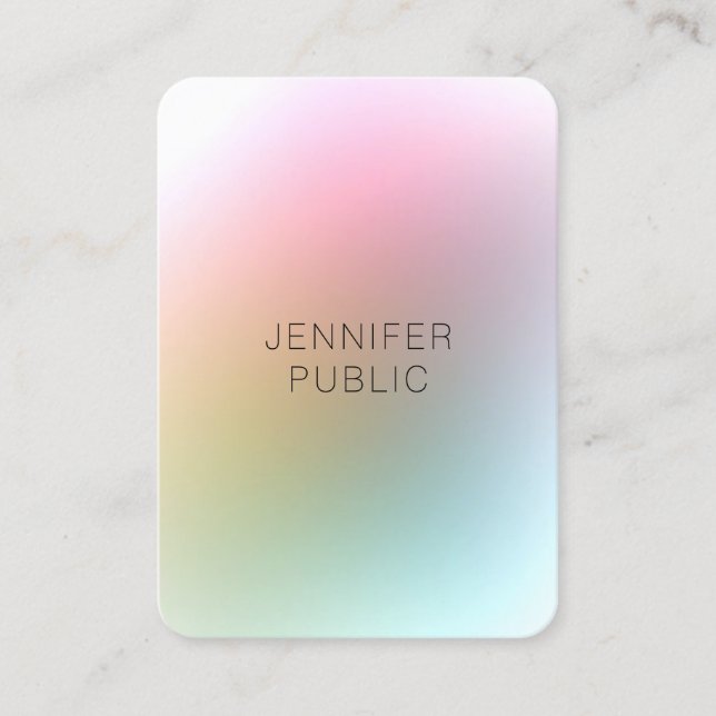 Elegant Simple Design Colorful Modern Trendy Business Card (Front)