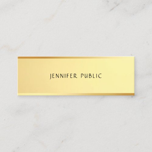 Elegant Simple Design Glamour Gold Template Trendy Mini Business Card
