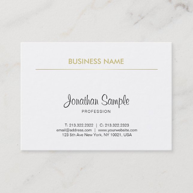Elegant Simple Design Handwritten Script Trendy Business Card (Front)