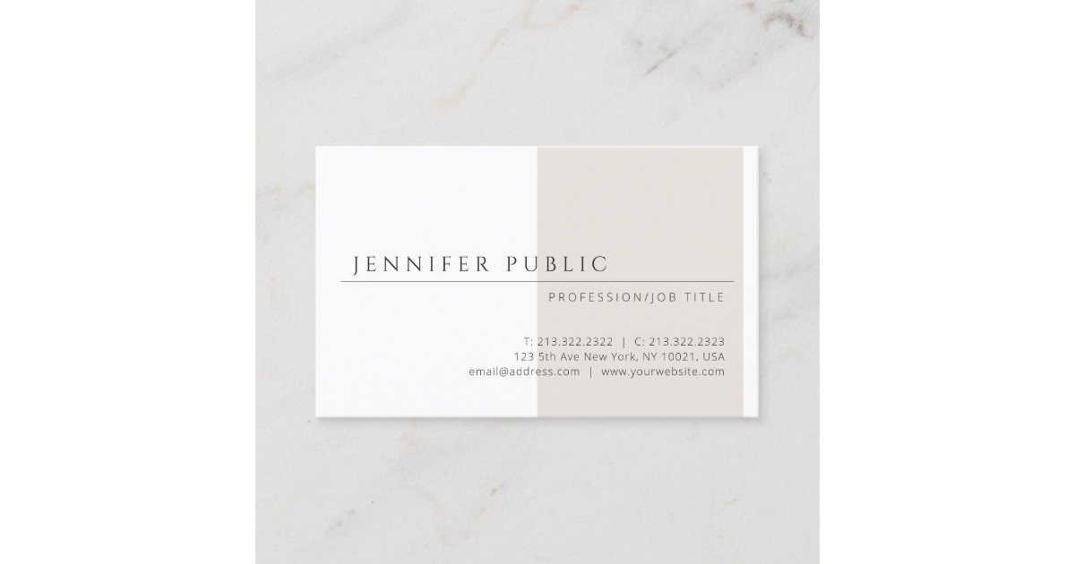 Elegant Simple Design Modern Minimalist Template Business Card | Zazzle