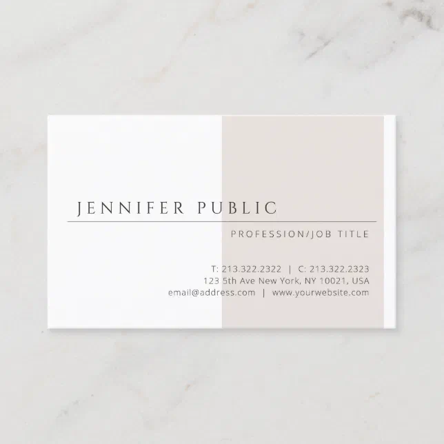 Elegant Simple Design Modern Minimalist Template Business Card | Zazzle