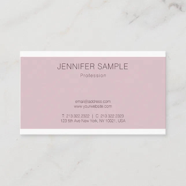 Elegant Simple Design Modern Plain Professional Business Card | Zazzle