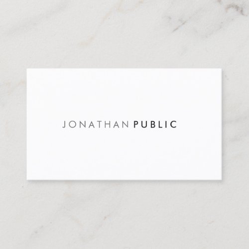 Elegant Simple Design Modern Professional Plain Business Card