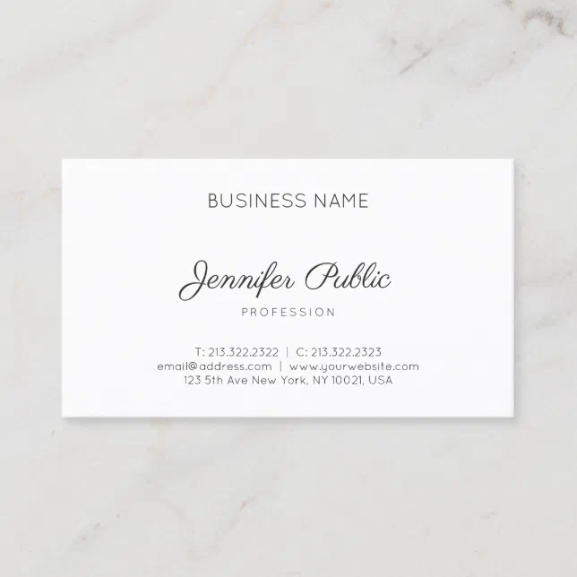 Elegant Simple Design Modern Professional Plain Business Card | Zazzle