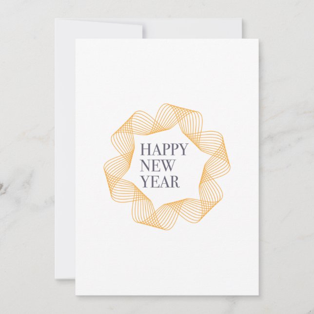 Elegant, simple design of "Happy New Year" Holiday Card (Front)