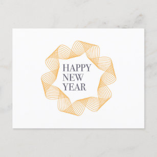 Elegant, simple design of "Happy New Year" Holiday Postcard