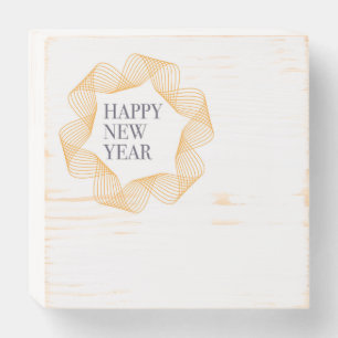 Elegant, simple design of "Happy New Year" Wooden Box Sign