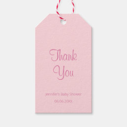 Elegant Simple Design Pink Baby Shower Thank You Gift Tags