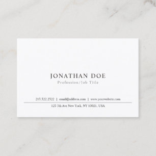 Elegant Simple Design Professional Classic Plain Business Card