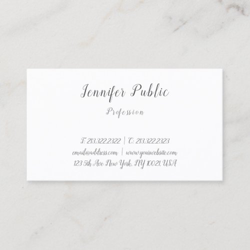 Elegant Simple Design Template Calligraphy Modern Business Card