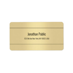 Elegant Simple Design Template Gold Color Address Label