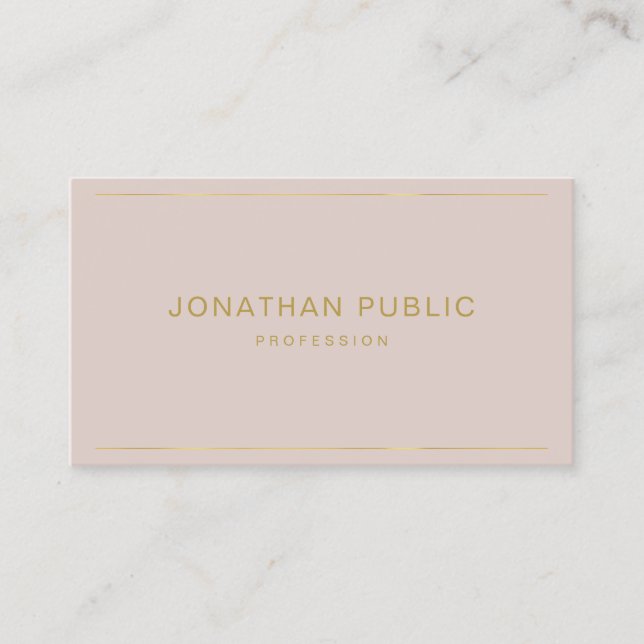 Elegant Simple Design Template Gold Text Modern Business Card (Front)