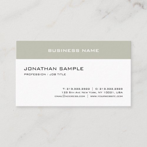 Elegant Simple Design Template Trendy Modern Top Business Card