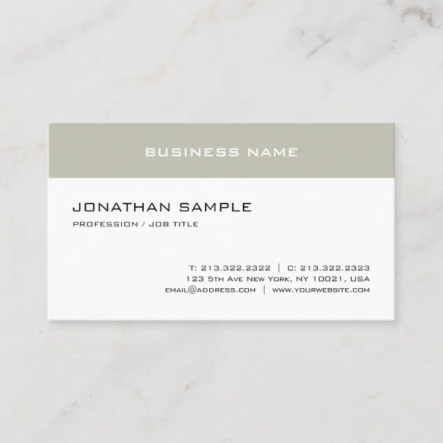 Elegant Simple Design Template Trendy Modern Top Business Card | Zazzle