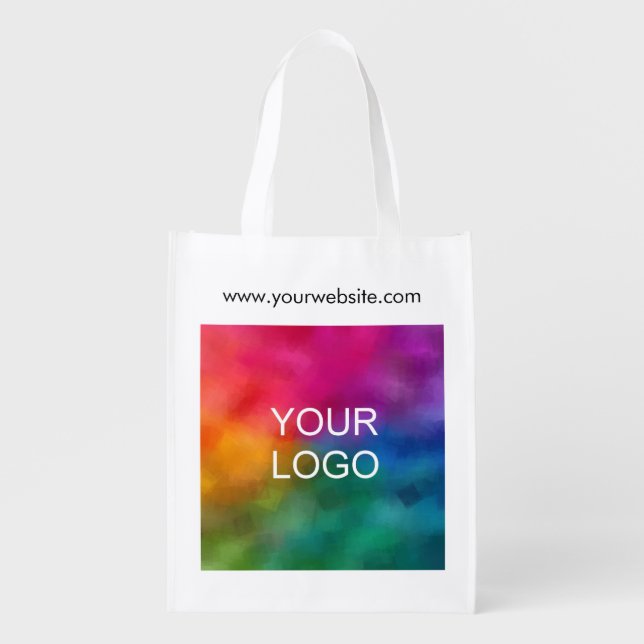 Elegant Simple Design Website Add Company Logo Grocery Bag (Front)