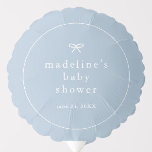 Elegant Simple Dusty Blue Boys Baby Shower Balloon