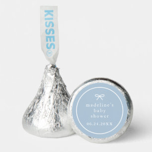 Elegant Simple Dusty Blue Boys Baby Shower Hershey®'s Kisses®