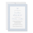 Elegant Simple Dusty Blue Boys Baby Shower