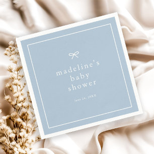 Elegant Simple Dusty Blue Boys Baby Shower Napkins