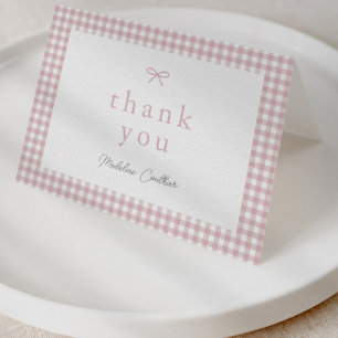 Elegant Simple Dusty Pink Girls Baby Shower Letterpress Thank You Card