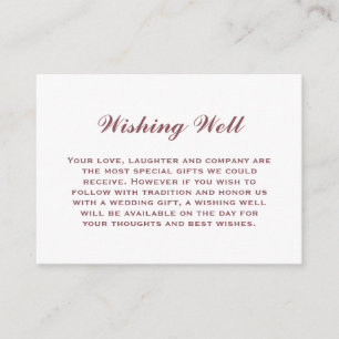 Elegant Simple Dusty Pink Wedding Wishing Well Enclosure Card