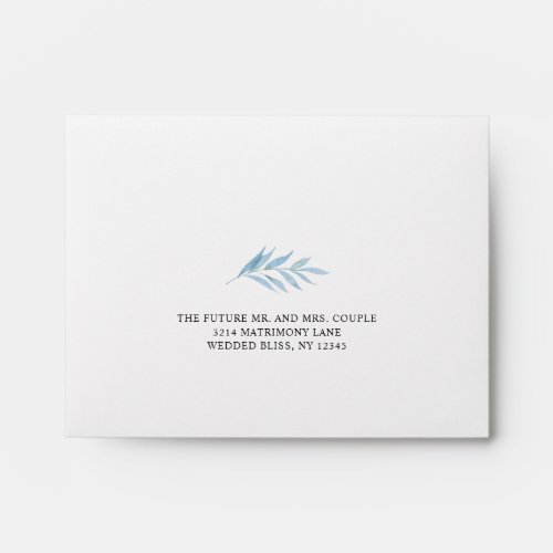 Elegant Simple Eucalyptus Dusty Blue Wedding RSVP Envelope