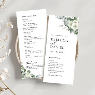 Elegant Simple Eucalyptus Greenery Wedding Program