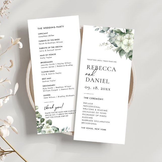 Elegant Simple Eucalyptus Greenery Wedding Program (Creator Uploaded)