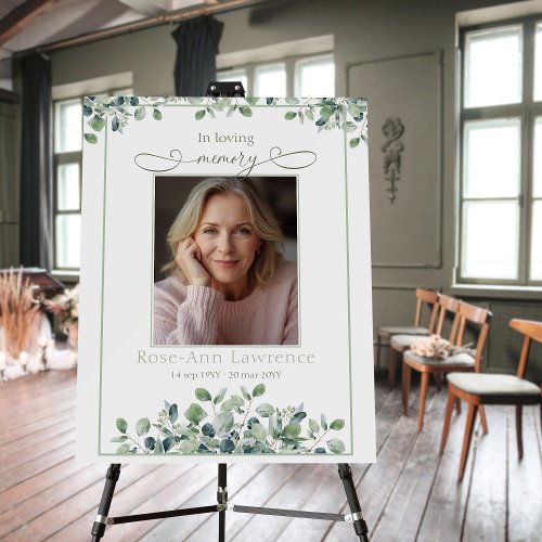 Elegant Simple Eucalyptus Photo In loving memory