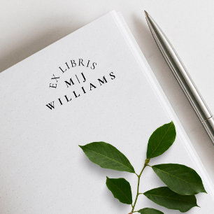 Elegant Simple Ex Libris Custom Name Initials Self-inking Stamp