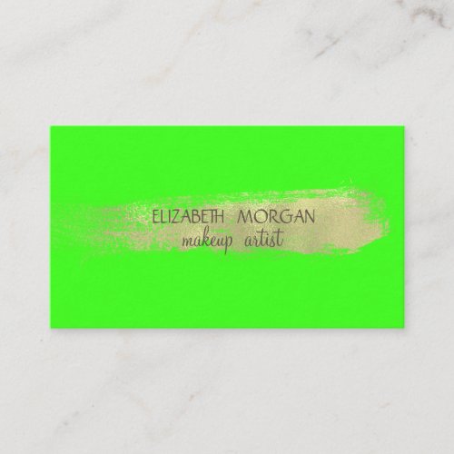 Elegant Simple Faux Gold Foil Brush StrokeGreen Business Card