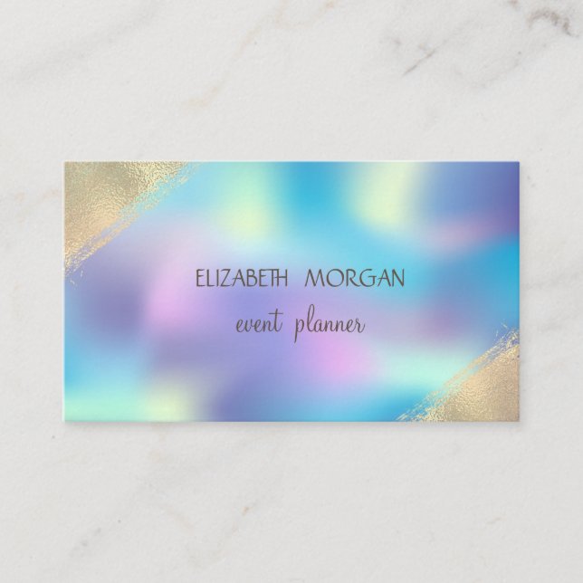 Elegant Simple Faux Gold, Holographic Business Card (Front)