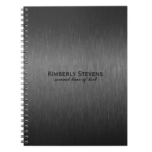 Elegant Simple Faux Metallic Dark Gray Design Notebook