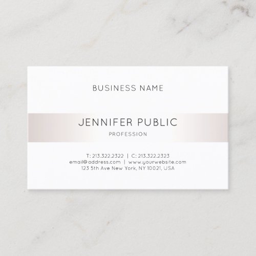 Elegant Simple Faux Silver Plain Luxury Modern Business Card