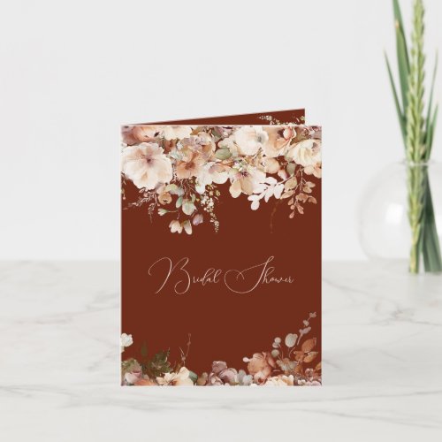 Elegant Simple Field Flowers Bridal Shower Fall Invitation