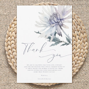 Elegant Simple Flower Winter Baby Shower  Thank You Card
