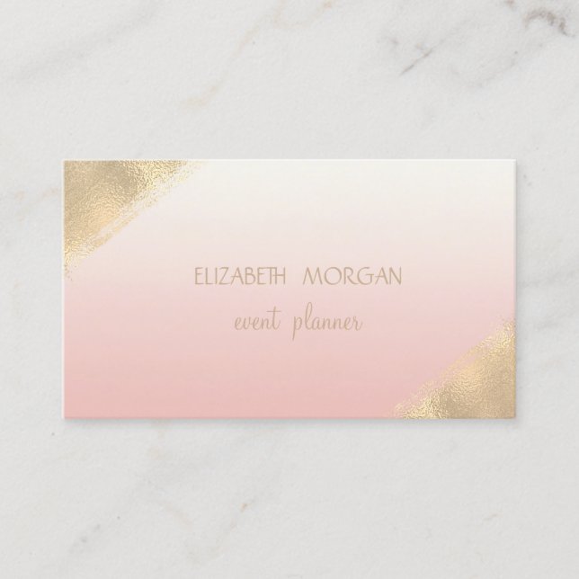 Elegant Simple Foil Brush Stroke Business Card (Front)
