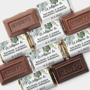 Elegant Simple Foliage & Greenery Wedding Hershey's Miniatures