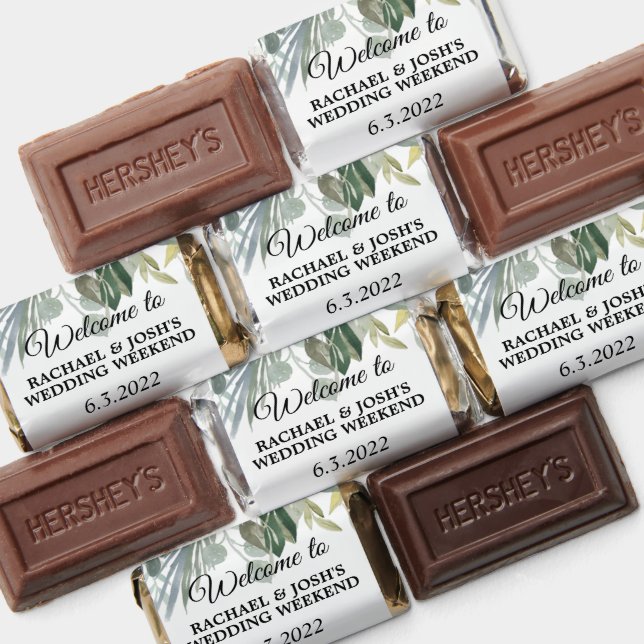 Elegant Simple Foliage & Greenery Wedding Hershey's Miniatures (Assorted)