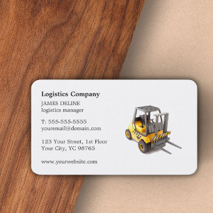 Elegant Simple Forklift Logistics Company Business Card