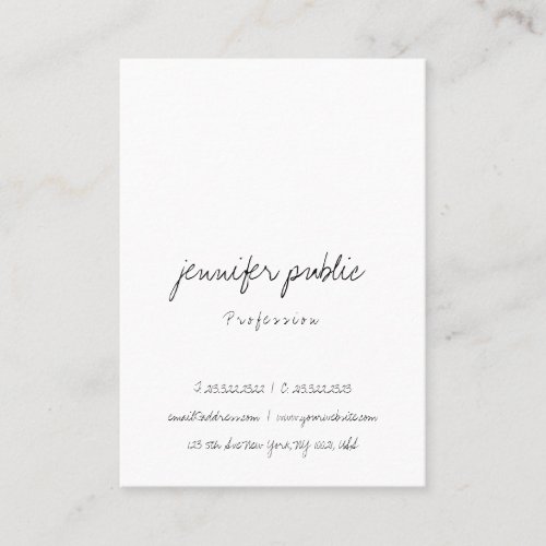 Elegant Simple Freehand Script Professional Trendy Business Card