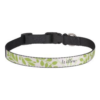 Elegant Simple Fresh Green Leaves Monogram Name