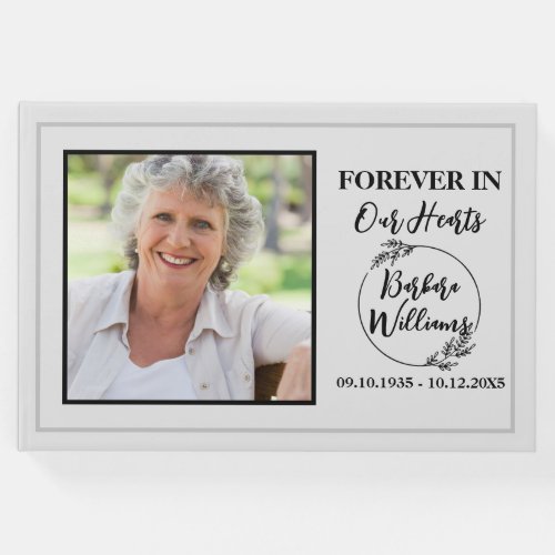 Elegant Simple Funeral Keepsake Mermorial  Guest Book