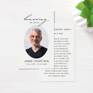 Elegant Simple Funeral Memorial Prayer Photo Cards