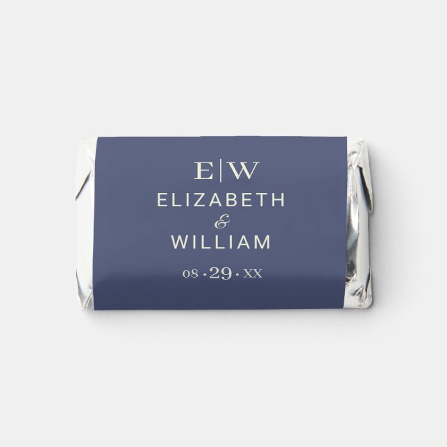 Elegant Simple Future Dusk with Monogram Wedding Hershey's Miniatures (Front)