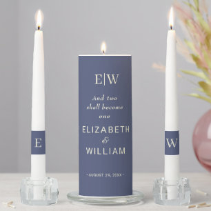 Elegant Simple Future Dusk with Monogram Wedding Unity Candle Set